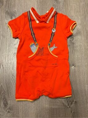 Baby Little Marc Jacobs Orange Romper- Size 12 Month- Pre-owned